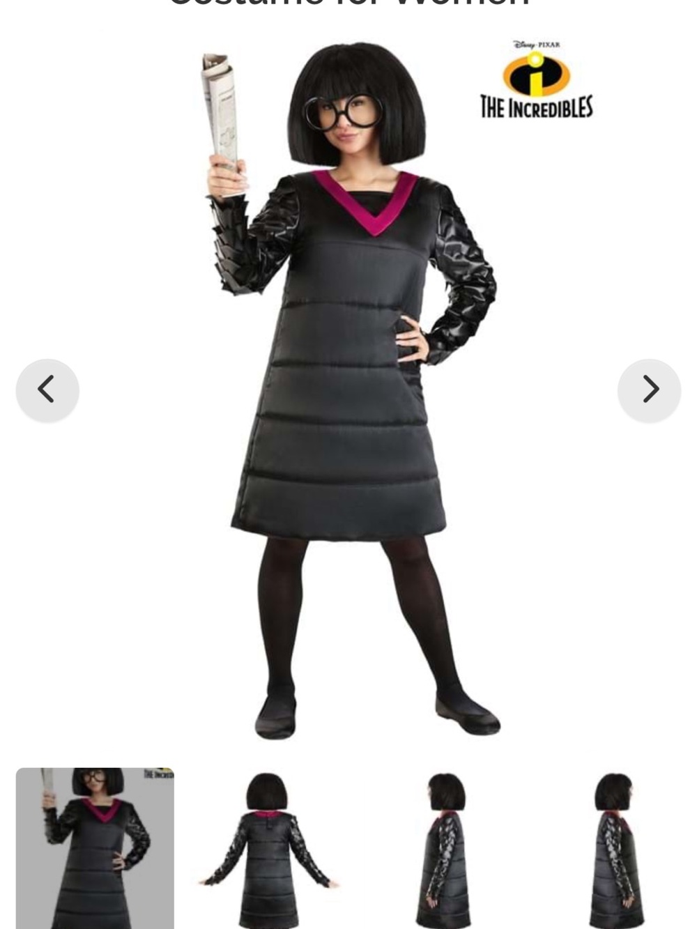 Women’s Black and Pink Superhero Costume Dress - Edna Style
